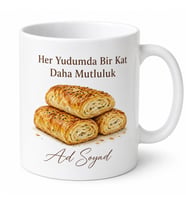 Kol Böreği Temalı Baskılı Kupa Bardak Hediye Özel Tasarım Porselen Mug