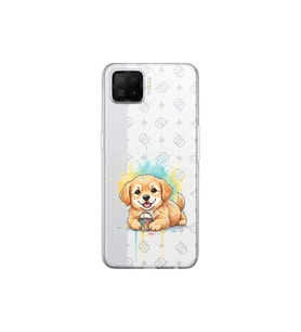 Oppo A73 ile Uyumlu Splash Köpek Tasarımlı Şeffaf Silikon Kılıf