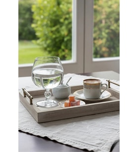 Şık Kristal Sade Kahve Yanı Su Bardağı 250 cc 6'lı Set