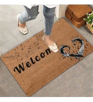 Valerine Life Müzik Aşkı Welcome Kapı Önü Paspası 45x70cm (Kahverengi-K.Kahve)