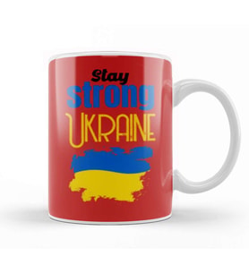 Free Ukraine War With Russia  Stay Strong Ukraine Flag 2022 Kupa Bardak Porselen