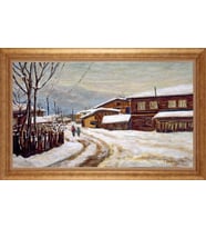 Çerçeveli Paspartulu Manzara Tablo bm1446 (Gold)
