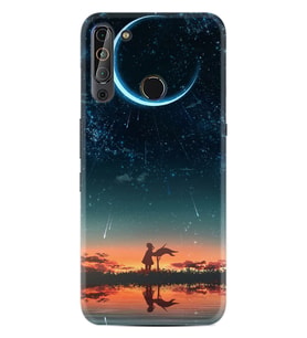 Casper Via X20 Kılıf Silikon Desen Ay ve Kız 1720