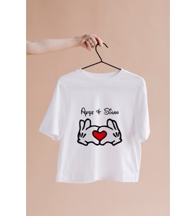Mickey & Minnie Mouse Sevgili Çift Tasarımlı Tişört Kişiye Özel ( Unisex - Büyük - Çocuk )