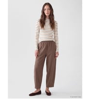 LCW Modest Bej Beli Lastikli Kadın Pantolon