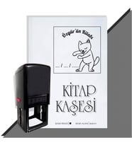 Kişiye Özel  Cute Cat 2 Tarihli Kitap Kaşesi (Siyah)