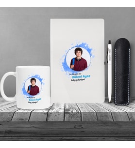 Kişiye Özel Kolay Yetişmiyor Seti Beyaz Defter & Metal Beyaz Tükenmez Kalem ve Kupa