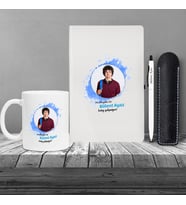 Kişiye Özel Kolay Yetişmiyor Seti Beyaz Defter & Metal Beyaz Tükenmez Kalem ve Kupa