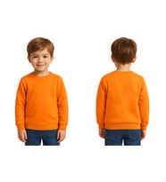 Unisex Düz Baskısız Çocuk Sweatshirt  3 İplik Şardonlu Kumaş (Turuncu)