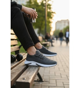 Enoch Ortopedik Bağcıksız Görünümlü Örgülü Sneaker