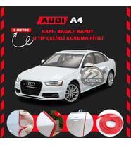 Audi A4 Oto Araç Kapı Koruma Fitili 5metre Parlak Kırmızı Renk