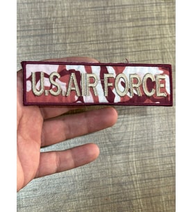 13X3 CM ÜTÜ İLE YAPIŞAN ASKER KAMUFLAJ AIR FORCE YAZI ARMA YAMA DİKİŞ AKSESUARI (Bordo)