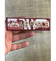 13X3 CM ÜTÜ İLE YAPIŞAN ASKER KAMUFLAJ AIR FORCE YAZI ARMA YAMA DİKİŞ AKSESUARI (Bordo)