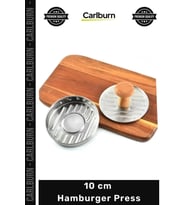 #Press Profesyonel Metal Köfte Şekillendirici Ahşap Saplı Dayanıklı Kalıp 10 cm Hamburger Press
