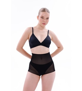 SiyahMI EMAY2706 Lazer Tül Toparlayıcı Slip Hayalet Külot Korse (Ten)