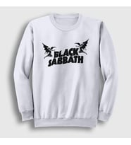 Presmono Unisex Beyaz Logo Black Sabbath Sweatshirt 17774tt (Beyaz)