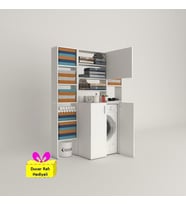 Kenzlife çamaşır makinesi dolabı kasparovmaksduble byz kurutma dolabı + tekli duvar rafı hediyeli (Karışık)