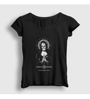 Presmono Kadın Siyah Upside Down Marilyn Manson T-Shirt 38879tt