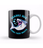 Sharks Hug Using Their Mouth Funny Shark Pun Kupa Bardak Porselen