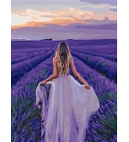 Lavantalar İçinde Sayılarla Boyama Seti(50x65 cm Tuval Şasesine Gerili)