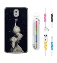Samsung Note 3 4 5 8 9 20 Ultra 10 Lite Kılıf Kablo Koruma Spiral Silikon Star Woman 1332