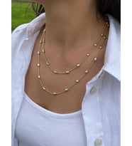 Oval Desen Dolama Kolye