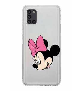 Samsung Galaxy A31  Kamera Korumalı  Kapak Minnie Mouse Tasarımlı  Şeffaf Kılıf