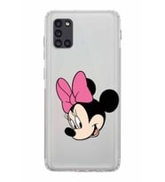 Samsung Galaxy A31  Kamera Korumalı  Kapak Minnie Mouse Tasarımlı  Şeffaf Kılıf
