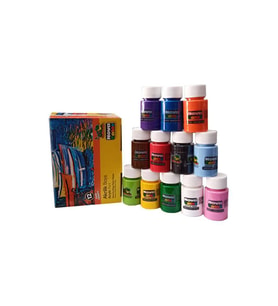 Akrilik Boya 12 Renk 30 ml 1 Paket Akrilik Boya Seti 12 li Ahşap Tuval Taş Ağaç Boyamalar İçin İdea Boyama Seti