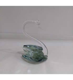 Küçük Yeşil Kuğu Kristal Cam El Yapımı 8x9cm Tekli Biblo