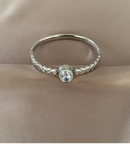 Oval Taşlı Kelepçe Bileklik (Gümüş)