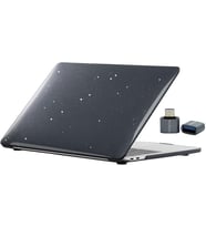 MacBook Air 13.6 İnç Simli Kristal Parlak Kılıf A2681 A3113 A3240 A3449 M2 M3 M4 M5 Uyumlu Sert Kapak Hard Case Siyah