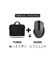 Classone Tl6600 Wtxpro Su Geçirmez Kumaş 15.6 Inç Uyumlu Notebook ,laptop El + WL600 Kablosuz Mouse