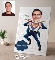 Karikatürlü Süper Patron Kişiye Özel Puzzle