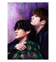 Bts Jungkook Ve Taehyung Dijital Sanat Tablo Ahşap Poster Dekoratif Kod488