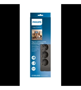 Phılıps Spn3140a/62, 4 Soket, Akım Korumalı Priz, 900 Joules, 2mt Kablo, (gri)