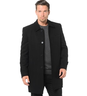 PLT7226 DEWBERRY BATTAL PALTO-SİYAH