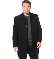 PLT7226 DEWBERRY BATTAL PALTO-SİYAH