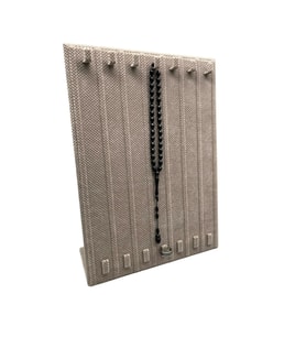 Keten Kumaş Bej Renk 35/25 Cm Ayaklı Tırnaklı Tesbih Yüzük Kombin Sergileme Standı
