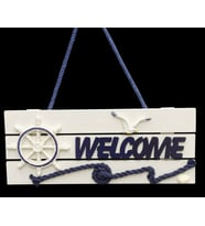Dümenli Welcome Yazılı Denizci Kapı Süsü (Çok Renkli)