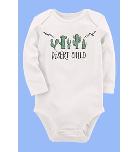 Organik Baskılı Pamuklu Unisex Bebek Body UZUNKOLE55