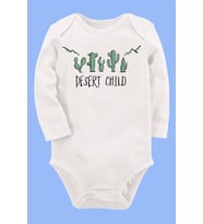 Organik Baskılı Pamuklu Unisex Bebek Body UZUNKOLE55