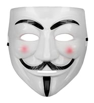 Beyaz Pembe Yanaklı V For Vendetta Maskesi