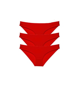 Mulvxbrf Brf02 3 Adet Süper Eko Set Likralı Kadın Slip Külot Kırmızı (Mulvix)