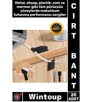 #Bant Güçlü Yapışkanlı Pratik Ofis Kablo Düzenleme 20 Adet Kendinden Yapışkanlı Cırt Cırtlı Bant