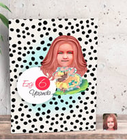 BK Gift Kişiye Özel Kız Çocuk Yaş Karikatürlü Dekoratif Mini Kanvas Tablo 15x20cm-12