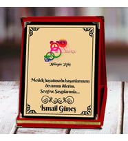 Saatçi Baskılı Plaket (1. Tasarım)  Kişiye Özel (Kırmızı)
