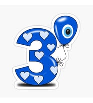 3 Yaş Nazar Sticker Yapıştırması Etiket 20 cm