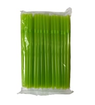 Omeyva Körüklü Yeşil Kalın Buzlu Soğuk İçecek Pipet - 22 Cm. - 8 mm. -100 Adetlik Paket
