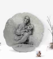 BK Gift Kişiye Özel Karakalem Tasarımlı Yuvarlak Dekoratif Kırlent Yastık-1